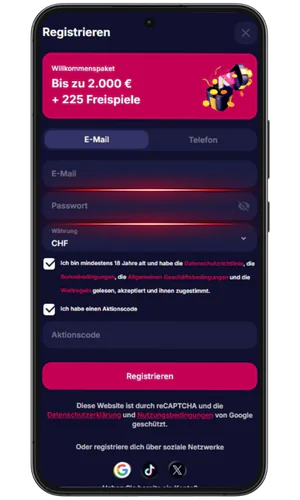 Geben Sie Ihre E-Mail-Adresse und Ihr Passwort ein NV Casino