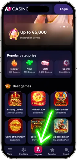 NV Casino App Registration Menu